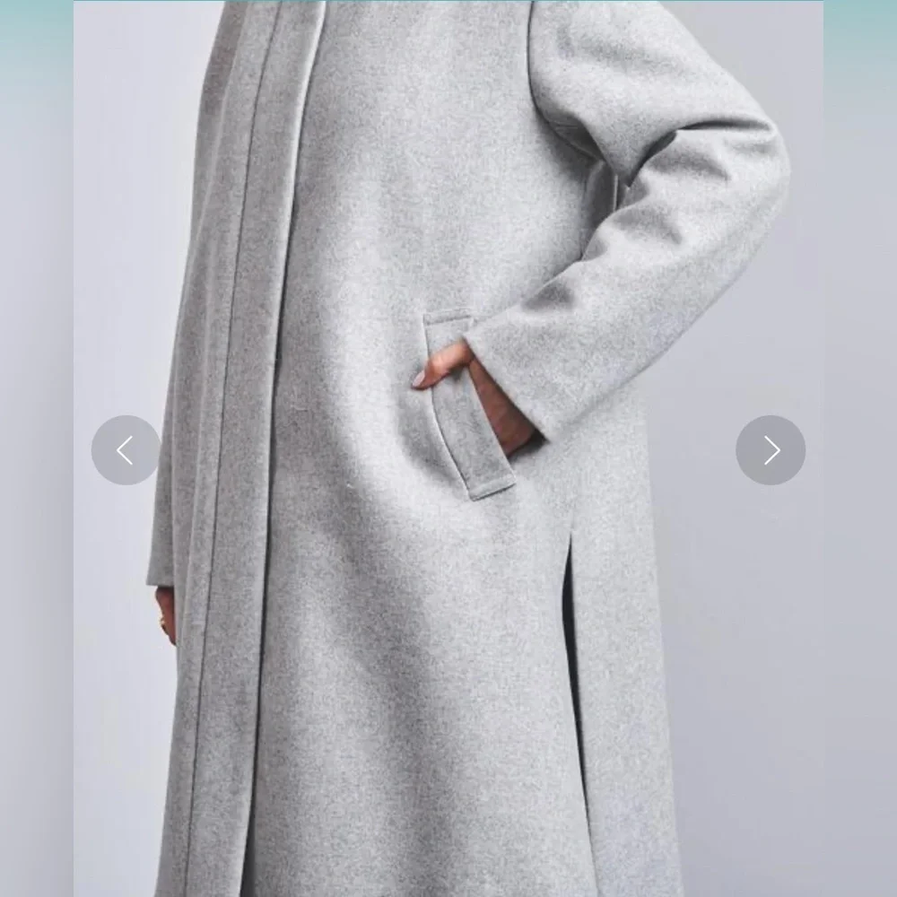 $356 United Arrows Beige Wool Women's Hooded Coat Sz JP38 US6 S Preppy Old money - Picture 5 of 15